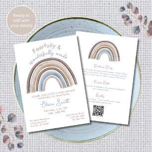 Invitation de baby shower chrétien arc-en-ciel tou