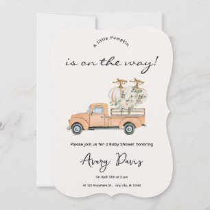 Invitation de Baby shower Citrouille Automne Perso