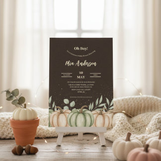 Invitation de Baby shower Citrouille d'automne con
