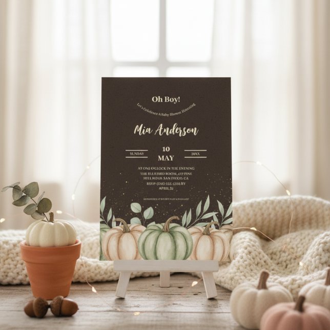 Invitation de Baby shower Citrouille d'automne con (Créateur téléchargé)