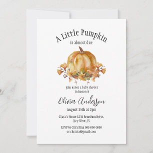 Invitation de Baby shower Citrouille Halloween