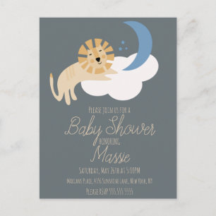 Invitation de Baby shower Cloud Lion Cute