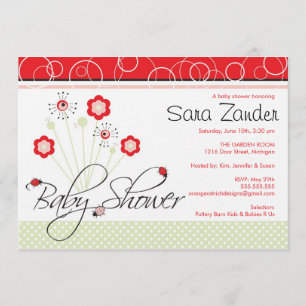 Invitation de baby shower - coccinelles