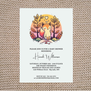 Invitation de Baby shower coloré de Fox mignonne