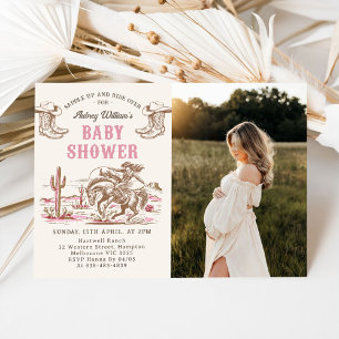 Invitation de baby shower Cowboy Western Vintage