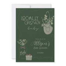 Invitation de Baby shower cultivée localement