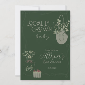 Invitation de Baby shower cultivée localement