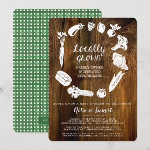 Invitation de Baby shower cultivée localement