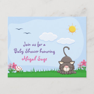 Invitation de Baby shower Cute Kitty Cat personnal