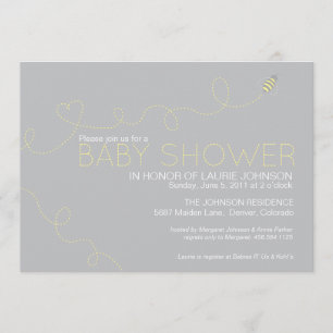 Invitation de baby shower d'abeille de miel