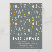 Invitation de baby shower d'alphabet d'ABC