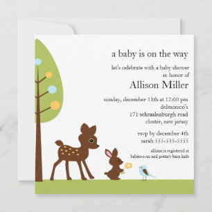 Invitation de baby shower d'Animails de bébé de
