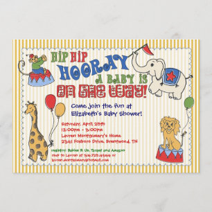 Invitation de baby shower d'animal de cirque -