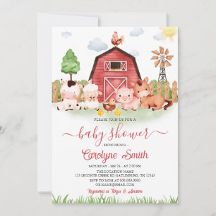 Invitation de Baby shower d'animaux de ferme modif