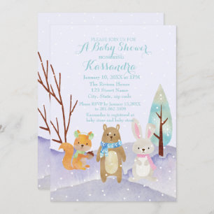 Invitation de baby shower d'animaux de région