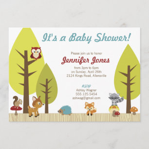 Invitation de baby shower d'animaux de région
