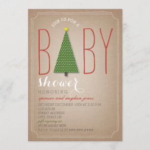 Invitation de baby shower d'arbre de Noël