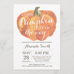 Invitation de baby shower d'automne de citrouille
