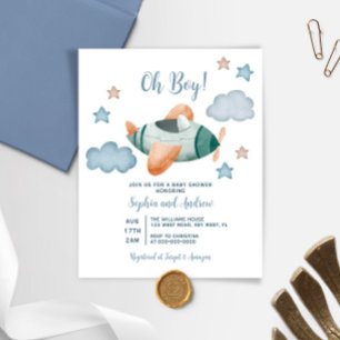 Invitation de Baby shower d'avion à monter et à de