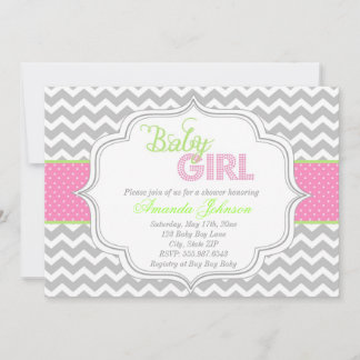 Invitation de Baby shower de Baby Girl Mod Chic Ch
