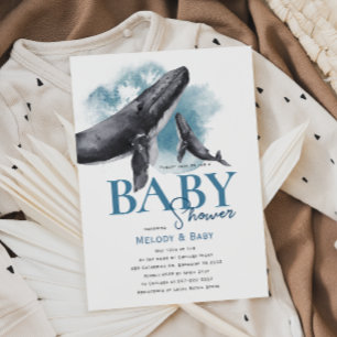 Invitation de Baby shower de baleines russes moder