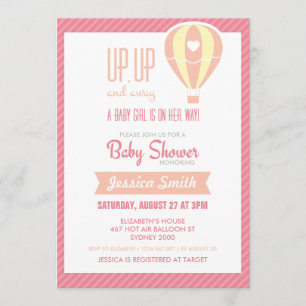 Invitation de Baby shower de ballon à air chaud ro