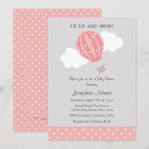 Invitation de Baby shower de ballon à air chaud ro