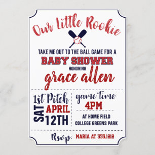 INVITATION DE BABY SHOWER DE BASE-BALL