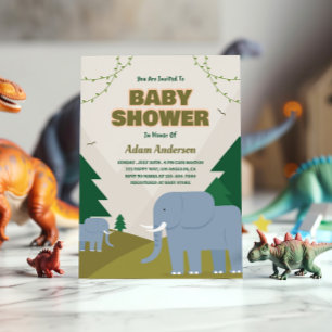 Invitation de Baby shower de bébé éléphant Safari 