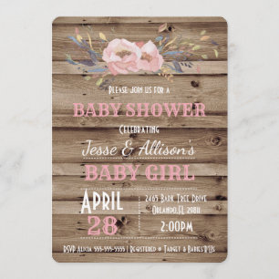 Invitation de Baby shower de bébé floral russe