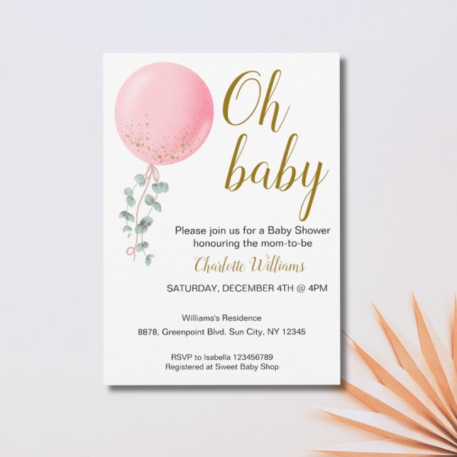 Invitation de Baby shower de bébé Oh modifiable (Créateur téléchargé)