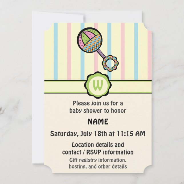 Invitation de Baby shower de bétail tout simplemen (Devant)