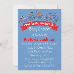 Invitation de baby shower de bicyclette