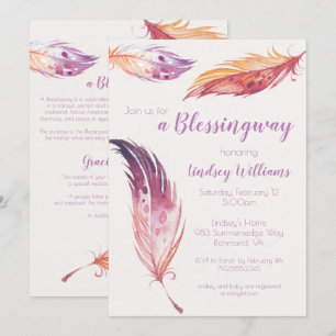 Invitation de baby shower de Blessingway de plume