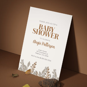 Invitation de Baby shower de Boho Floral Automne