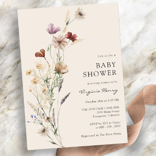 Invitation de Baby shower de Boho Floral Rustique