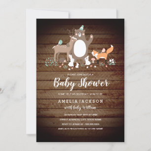 Invitation de Baby shower de bois doux