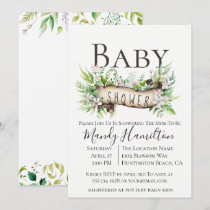 Invitation de Baby shower de bois enchantée