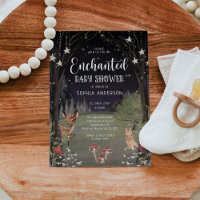Invitation de Baby shower de bois enchantée