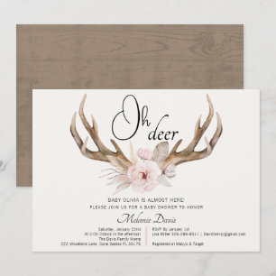 Invitation de Baby shower de bois rustique - Water