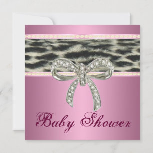 Invitation de Baby shower de boue diamant léopard