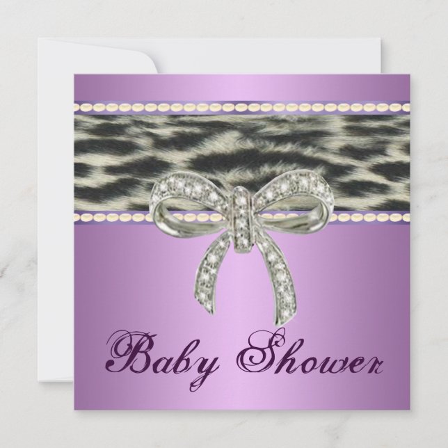 Invitation de Baby shower de boue Diamond Leopard  (Devant)