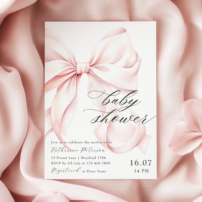 Invitation de Baby shower de boue rose moderne (Créateur téléchargé)