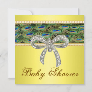 Invitation de Baby shower de Bow Diamond Peacock J