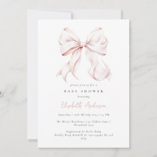 Invitation de Baby shower de Bow rose