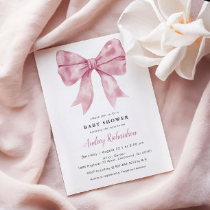 Invitation de Baby shower de Bow rose