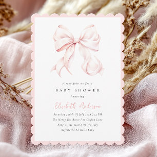 Invitation de Baby shower de Bow rose