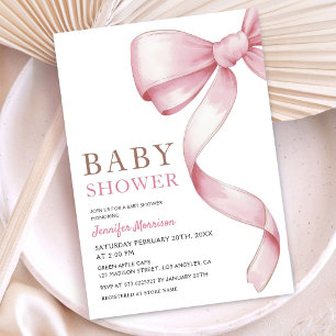 Invitation de Baby shower de Bow rose