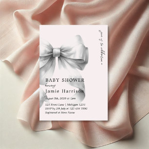Invitation de Baby shower de Bow rose Aquarelle mo