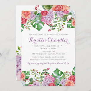 Invitation de Baby shower de Brunch féminin à la f